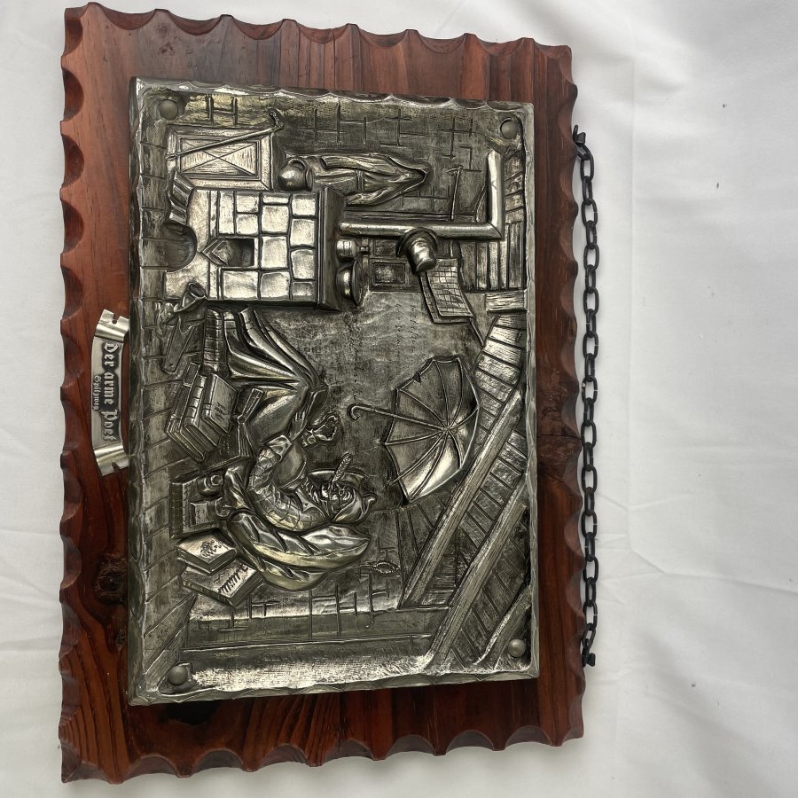 Vintage Der Arme Poet Framed Relief Artwork