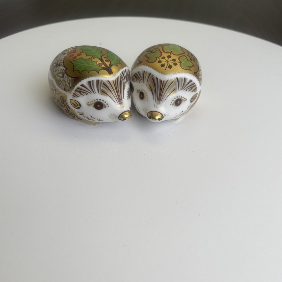 Two Royal Crown Derby paperweights, Hawthorn (Mother) Hedgeh