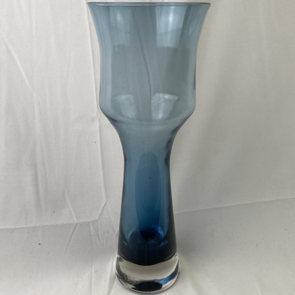 Vintage ASEDA GLASS Blue Design Vase by Bo Borgstrom From Sweden Scandinavia 1960s