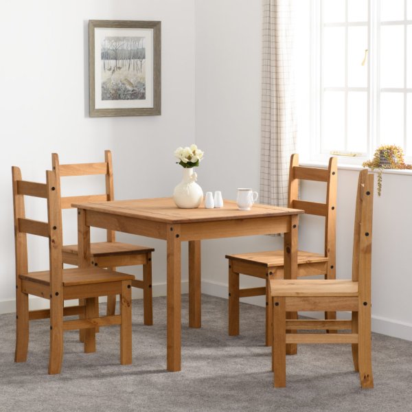 Corona Budget Dining Set Distressed Waxed Pine